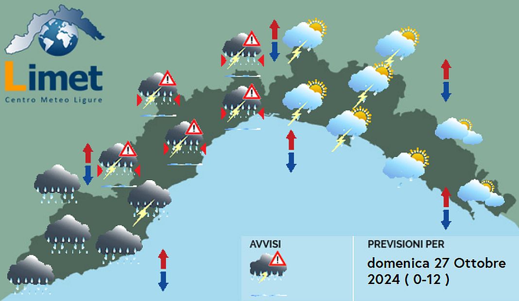 meteo Liguria 27 ottobre 2024