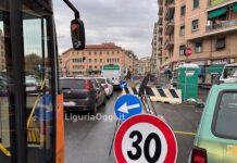 Genova, traffico in tilt causa cantiere a Marassi e Quezzi Marassi cantiere corso Sardegna Fereggiano