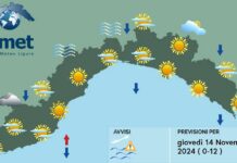 Meteo Liguria, tempo stabile ma ancora temperature in calo Meteo Liguria 14 novembre 2024