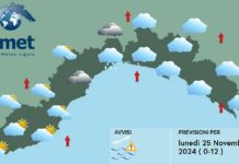 Meteo Liguria, ancora nuvole e pioggia meteo Liguria 25 novembre 2024