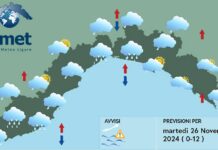 Meteo Liguria, nuovo peggioramento con nuvole e pioggia meteo Liguria 26 novembre 2024