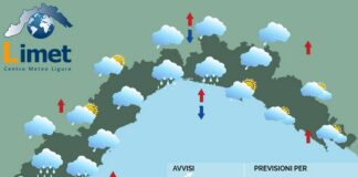 Meteo Liguria, nuovo peggioramento con nuvole e pioggia meteo Liguria 26 novembre 2024