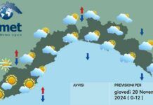 Meteo Liguria, nuvole e piovaschi su centro e levante meteo Liguria 28 novembre 2024