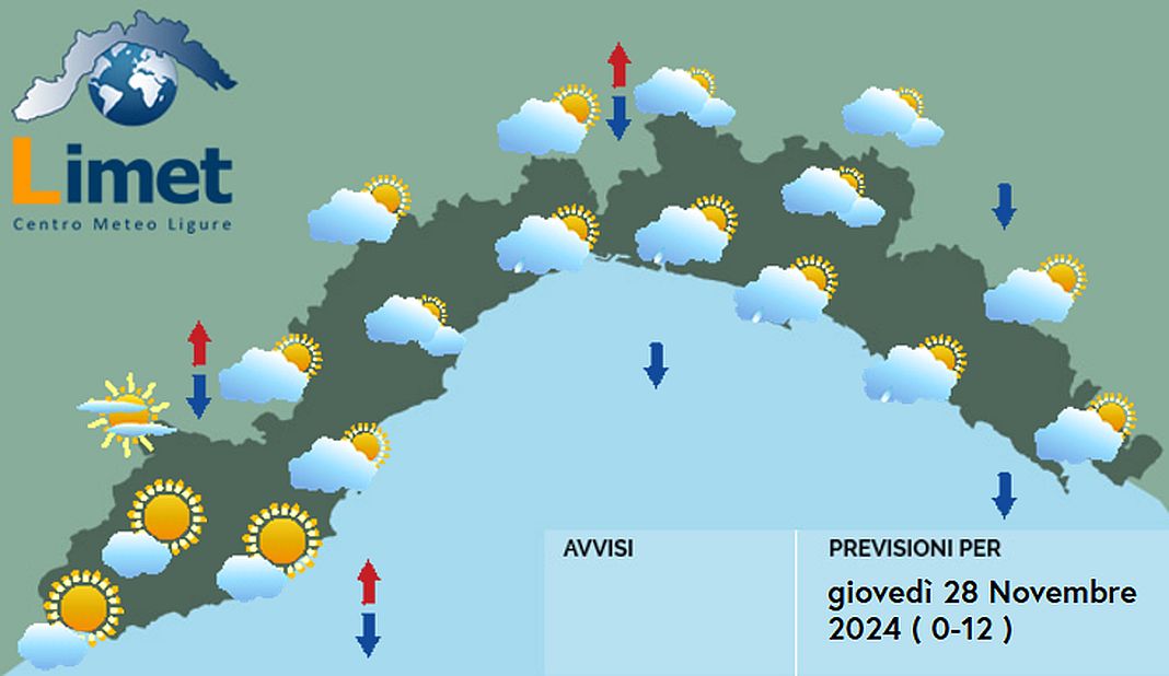 meteo Liguria 28 novembre 2024