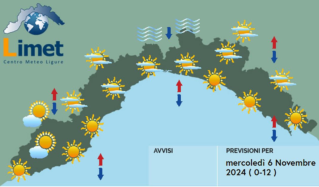 Meteo Liguria 6 novembre 2024