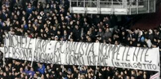 Genova, striscione contro Giornalista al Ferraris, scattano le indagini Michele Varì striscione Sampdoria 26 dicembre 2024