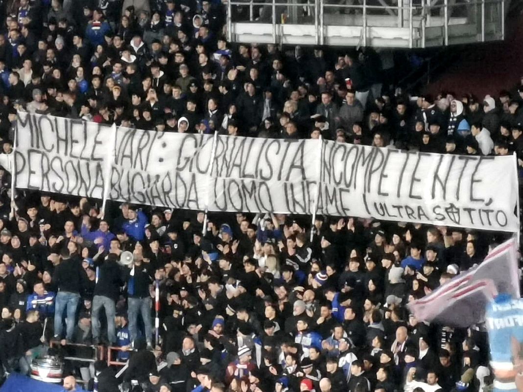 Michele Varì striscione Sampdoria 26 dicembre 2024