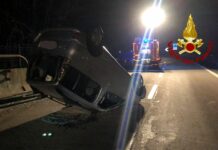 Genova, auto ribaltata sull’autostrada A7 auto ribaltata autostrada A7