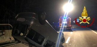 Genova, auto ribaltata sull’autostrada A7 auto ribaltata autostrada A7