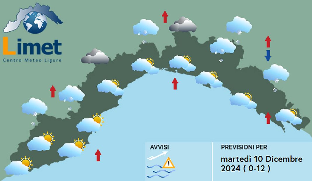 meteo Liguria 10 dicembre 2024