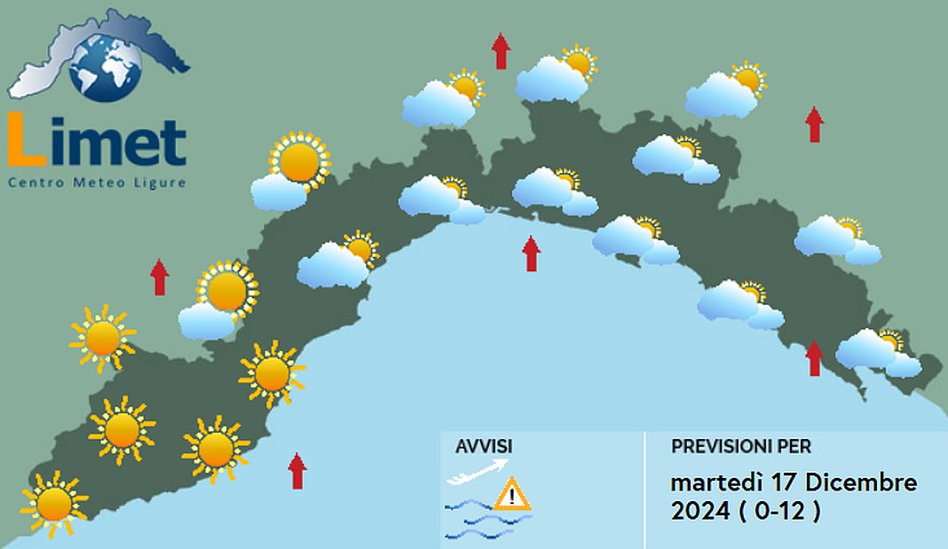 meteo Liguria 18 dicembre 2024