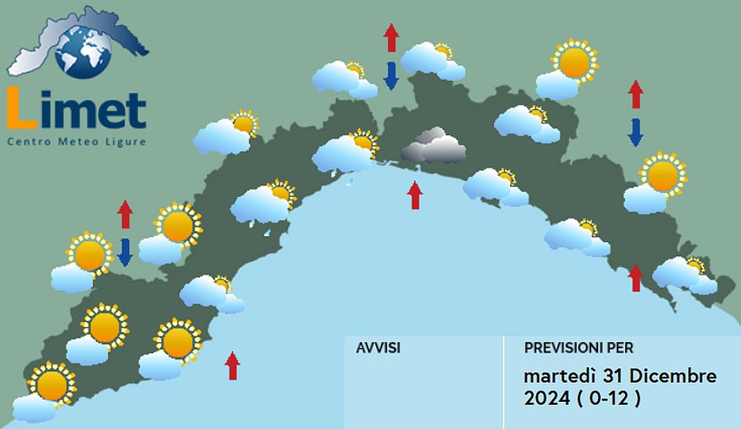 Meteo Liguria 31 dicembre 2024