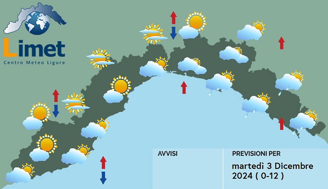 meteo Liguria 3 dicembre