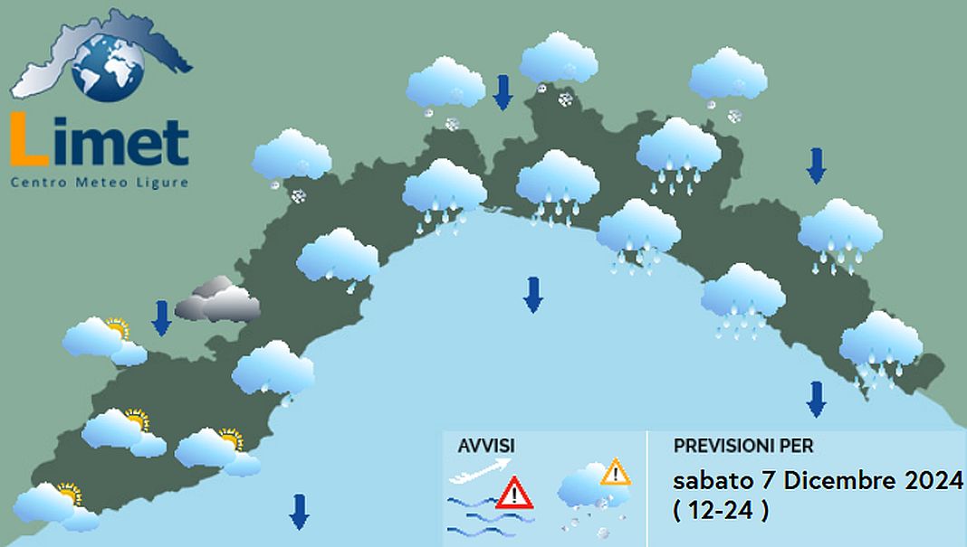 meteo Liguria 7 dicembre 2024