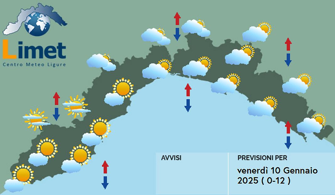 meteo Liguria 10 gennaio 2025