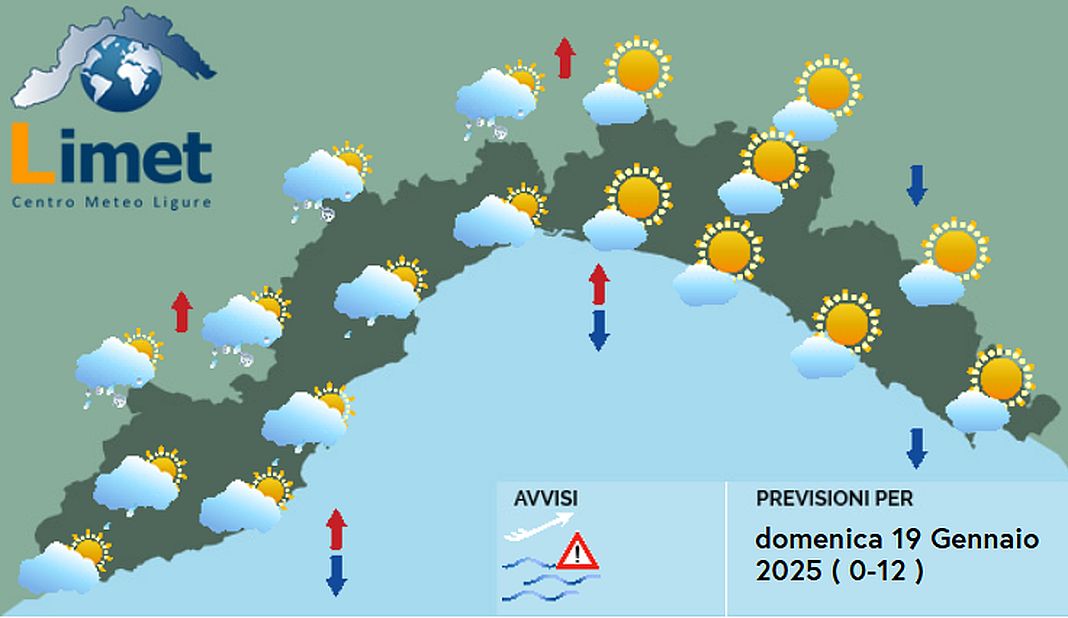 meteo liguria 19 gennaio 2025