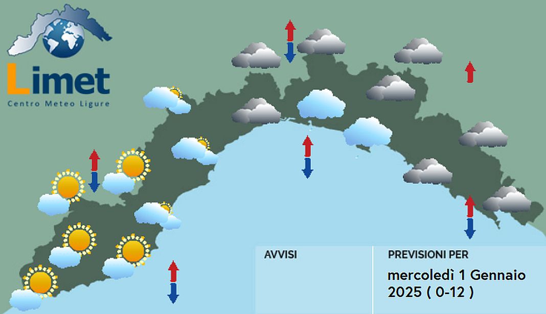 meteo Liguria 1 gennaio 2025