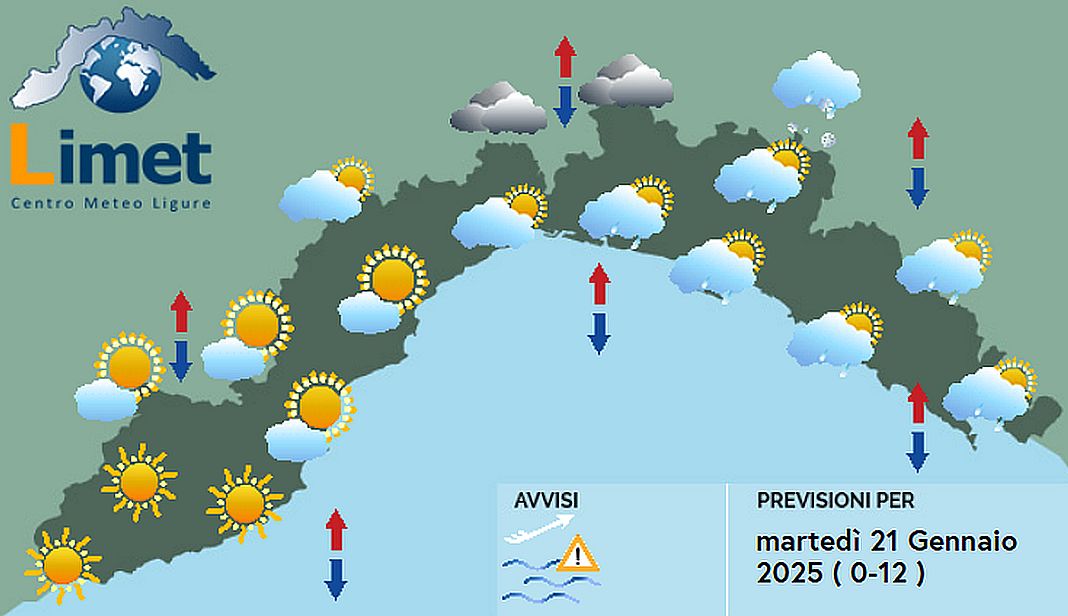 meteo Liguria 21 gennaio 2025