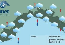 Meteo Liguria, ancora passaggi nuvolosi e precipitazioni anche intense meteo Liguria 23 gennaio 2025