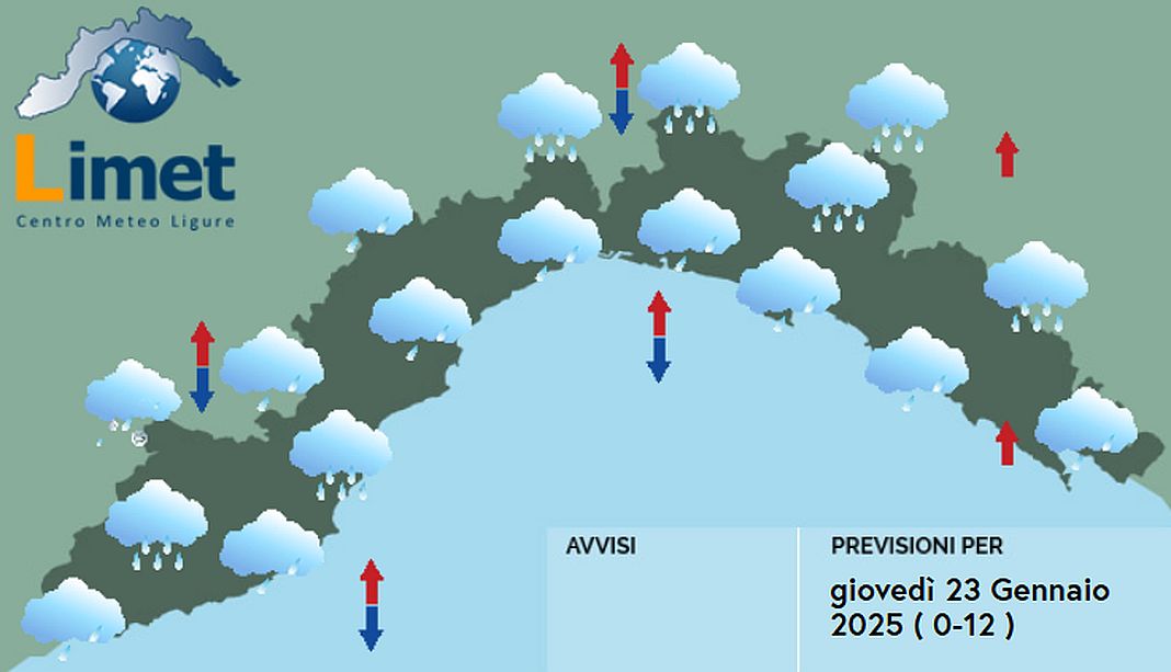 meteo Liguria 23 gennaio 2025