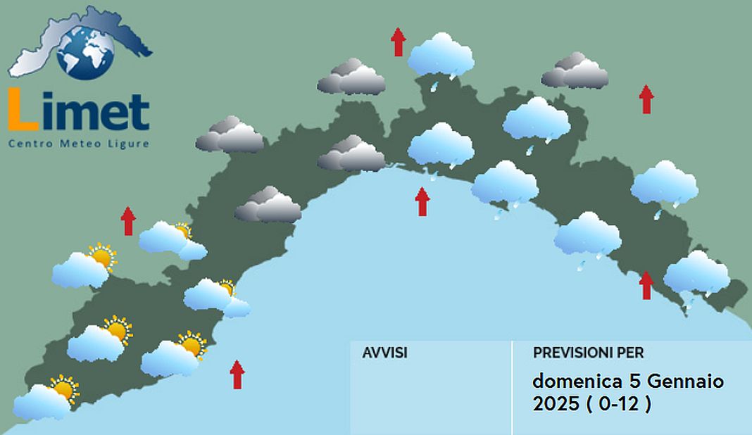 Meteo Liguria 5 gennaio 2025