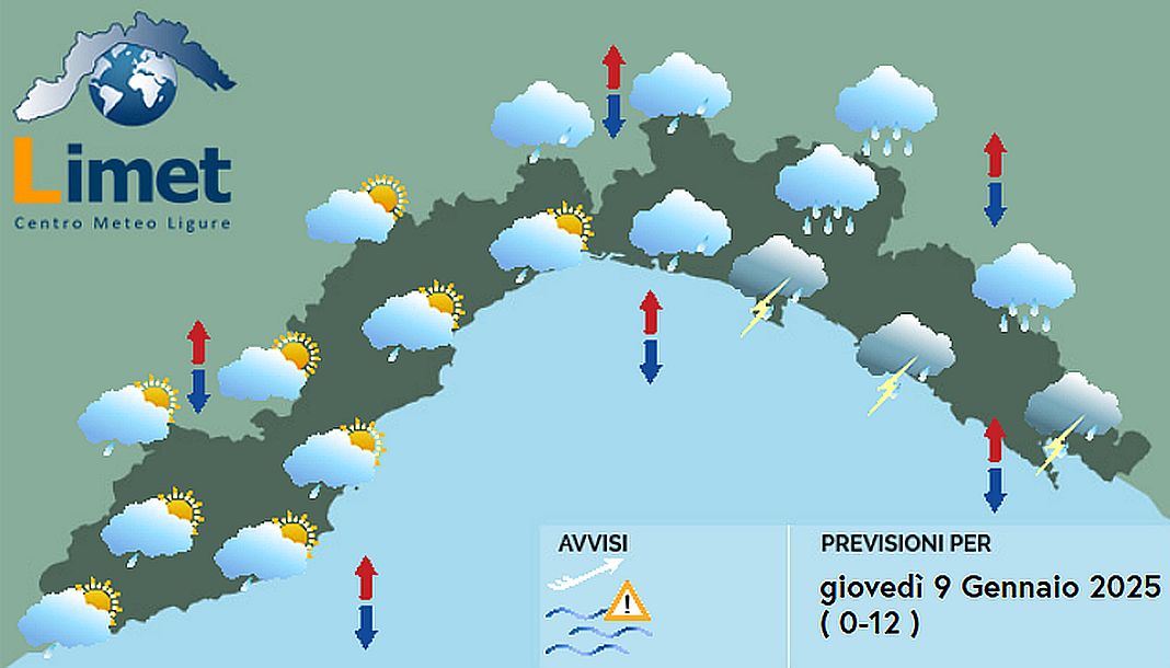 meteo Liguria 9 gennaio 2025