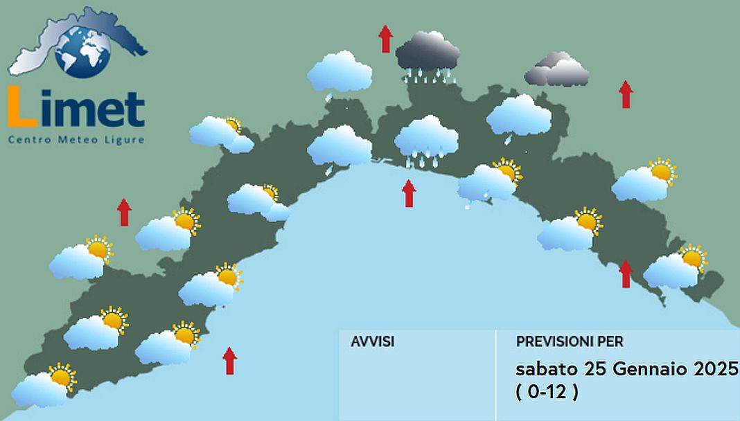 meteo Liguria 25 gennaio 2025