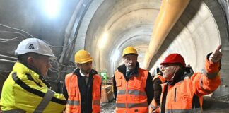 Genova, Scolmatore del Bisagno, la talpa arriverà il 10 febbraio Scolmatore Bisagno sopralluogo Bucci 29 gennaio2025