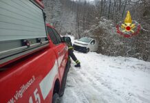 Montoggio, auto fuoristrada per la neve, arrivano i vigili del fuoco auto fuoristrada neve Montoggio 8 feb 2025