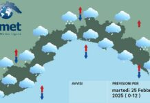 Meteo Liguria, nuovo peggioramento in arrivo da ponente martedì 25 febbraio 2025