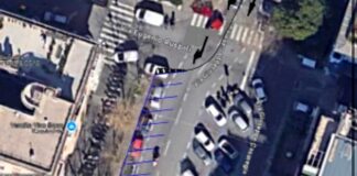 Genova, parcheggi a lisca di pesce in via Casaregis alla Foce posteggi via Casaregis Foce