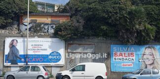 Genova, guerra di manifesti elettorali tra candidate a Quinto Ilaria Cavo Silvia Salis manifesti Quinto