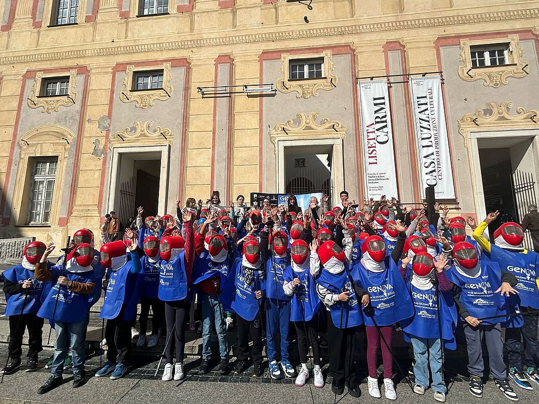 scherma flash mob Genova europei 2025