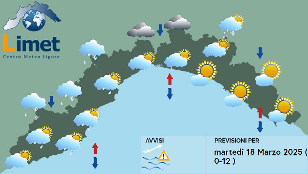 meteo Liguria martedì 18 marzo 2025