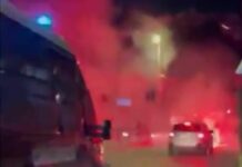 Genova, assalto al pullman della Sampdoria sul cavalcavia di Quarto Sampdoria assalto pullman 29 marzo 2025