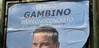 Elezioni Genova, vandalizzati manifesti dell’assessore Sergio Gambino Manifesto vandalizzato Sergio Gambino