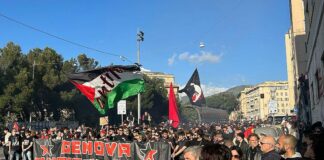 Corteo di Genova Antifascista muove verso il centro corteo antifascista 24 aprile 2025