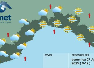 meteo Liguria domenica 27 aprile 2025