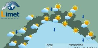 Meteo Liguria, tornano le nuvole e brusco calo delle temperature meteo Liguria lunedì 7 aprile 2025