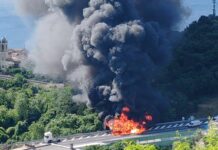 Autostrade, camion a fuoco in A10: sul posto i soccorsi Camion a fuoco A10