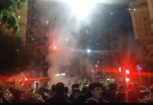 Retrocessione Sampdoria festa tifosi Genoa