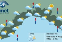 meteo Liguria domenica 4 maggio 2025
