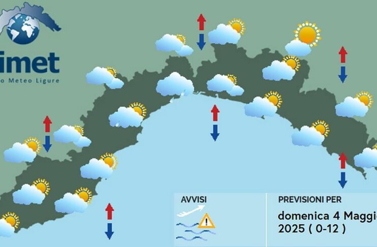 meteo Liguria domenica 4 maggio 2025