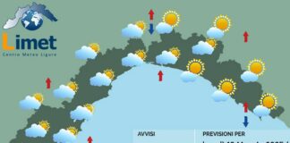 Meteo Liguria, inizio settimana ancora con instabilità e piovaschi Meteo Liguria lunedì 12 maggio 2025