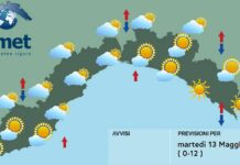 meteo Liguria martedì 12 maggio 2025