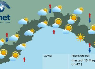 meteo Liguria martedì 12 maggio 2025