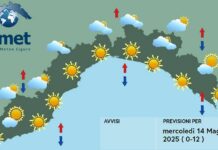 meteo Liguria mercoledì 14 maggio 2025