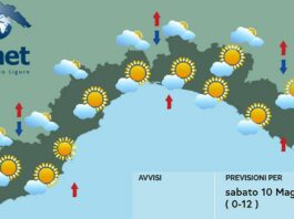 meteo Liguria sabato 10 maggio 2025