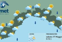 meteo Liguria sabato 17 maggio 2025