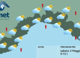 meteo Liguria sabato 3 maggio 2025